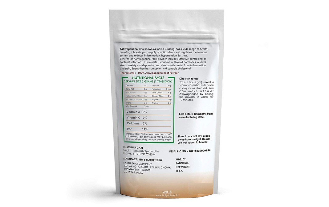 Holy Natural Ashwagandha Root Powder    Pack  1 kilogram